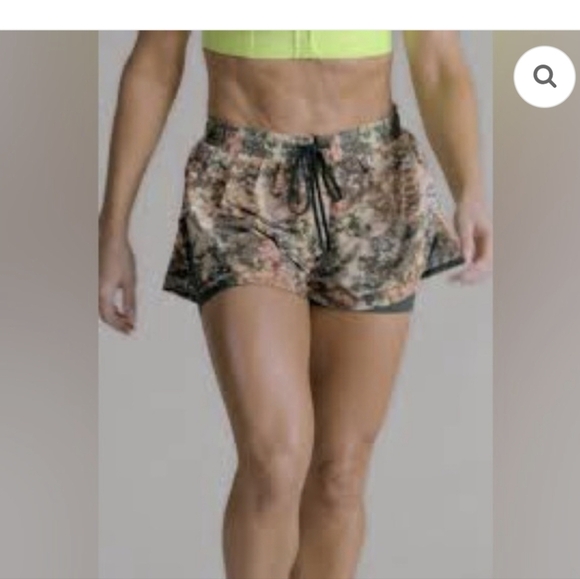 Shefit 2 In 1 Running Shorts Tie Dye Snake Print Drawstring Layered Size Med - Picture 2 of 8